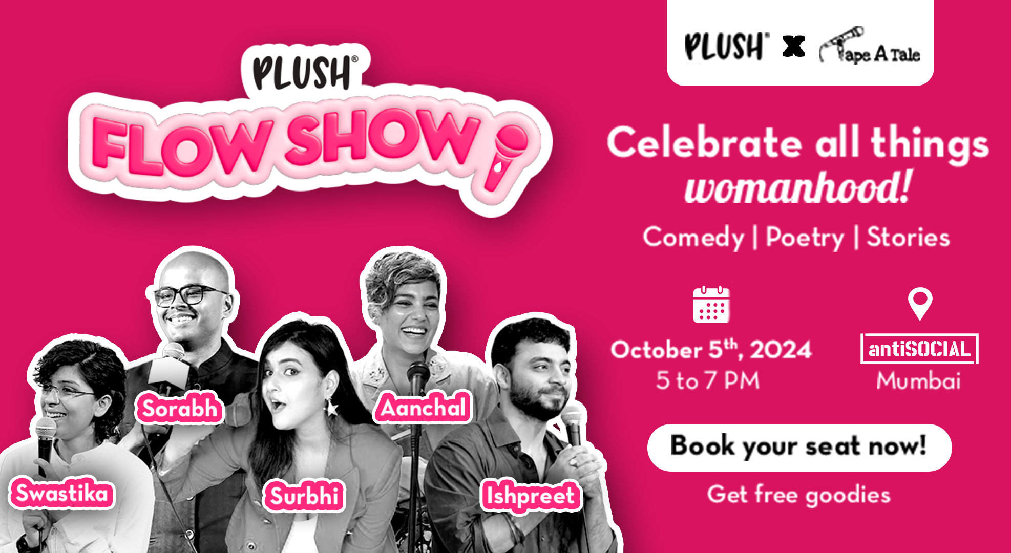 Plush x Tape A Tale Presents The Flow Show Comedy Event in Mumbai