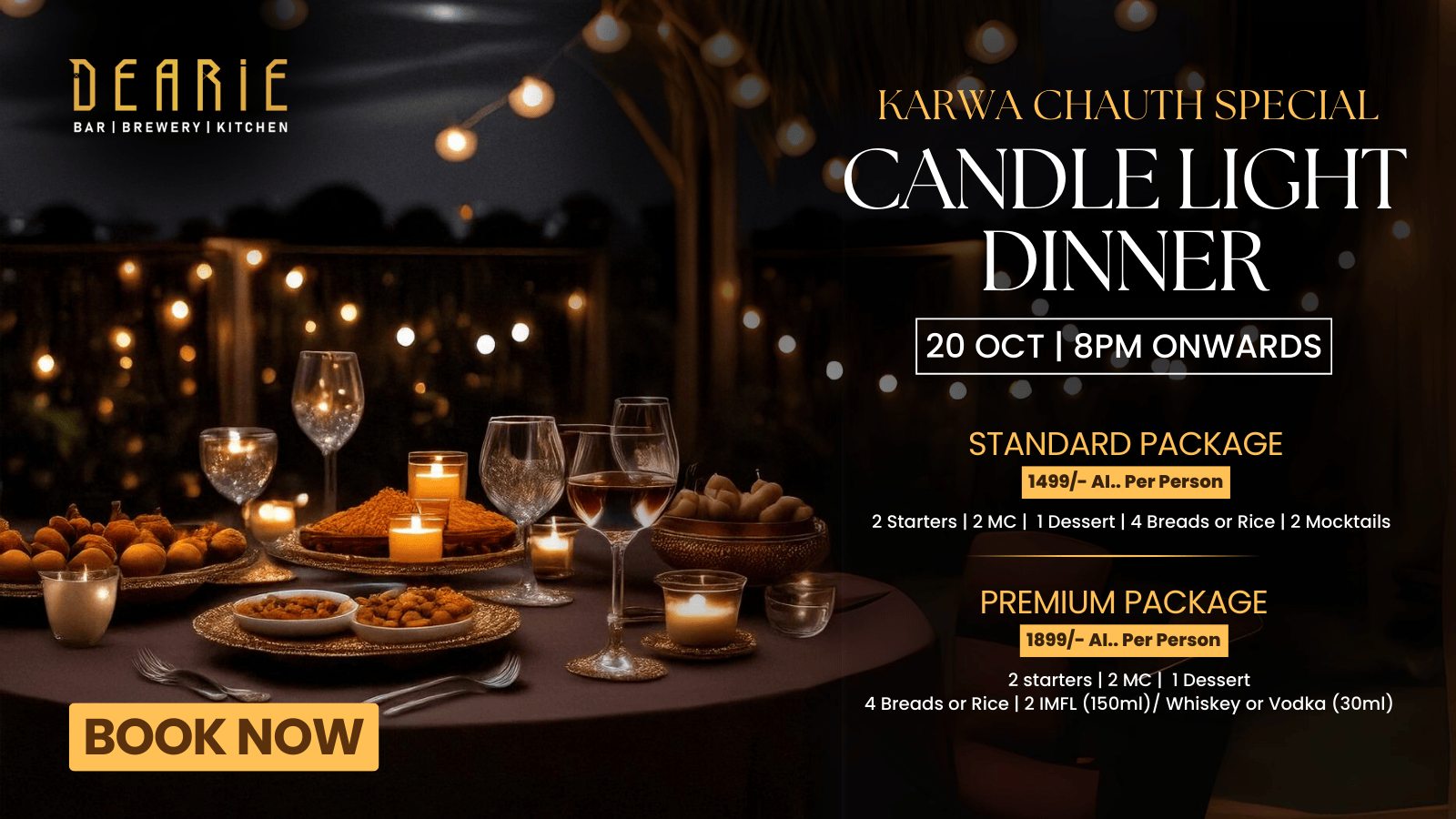 DEARIE'S KARWA CHAUTH SPECIAL CANDLE LIGHT DINNER Dinner Event in Noida