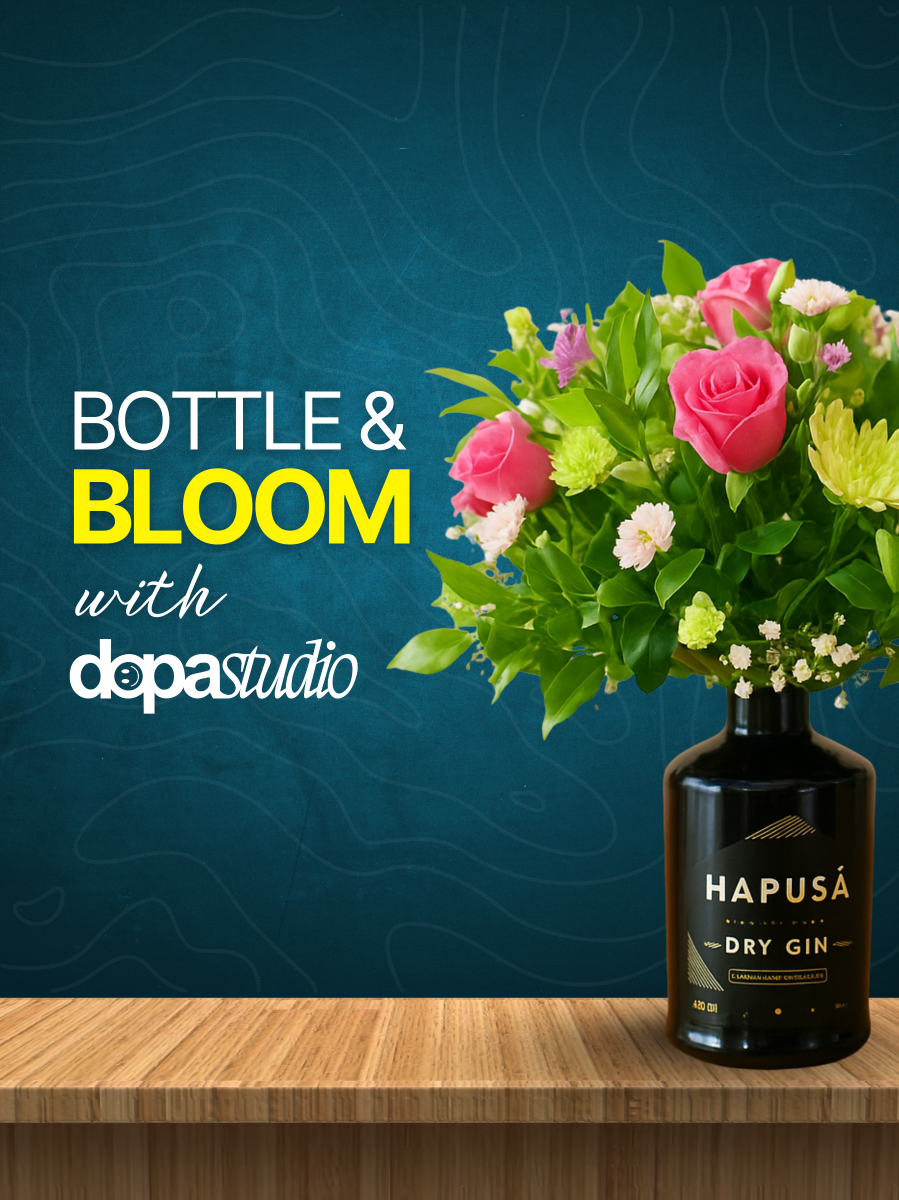 Bottle & Bloom: A Floral Arrangement & Bottle Art Experience - by DopaStudio.in