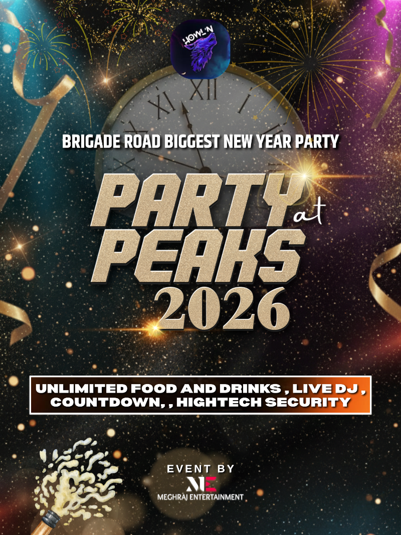 Party at Peaks 2026-Brigade Road Biggest NYE