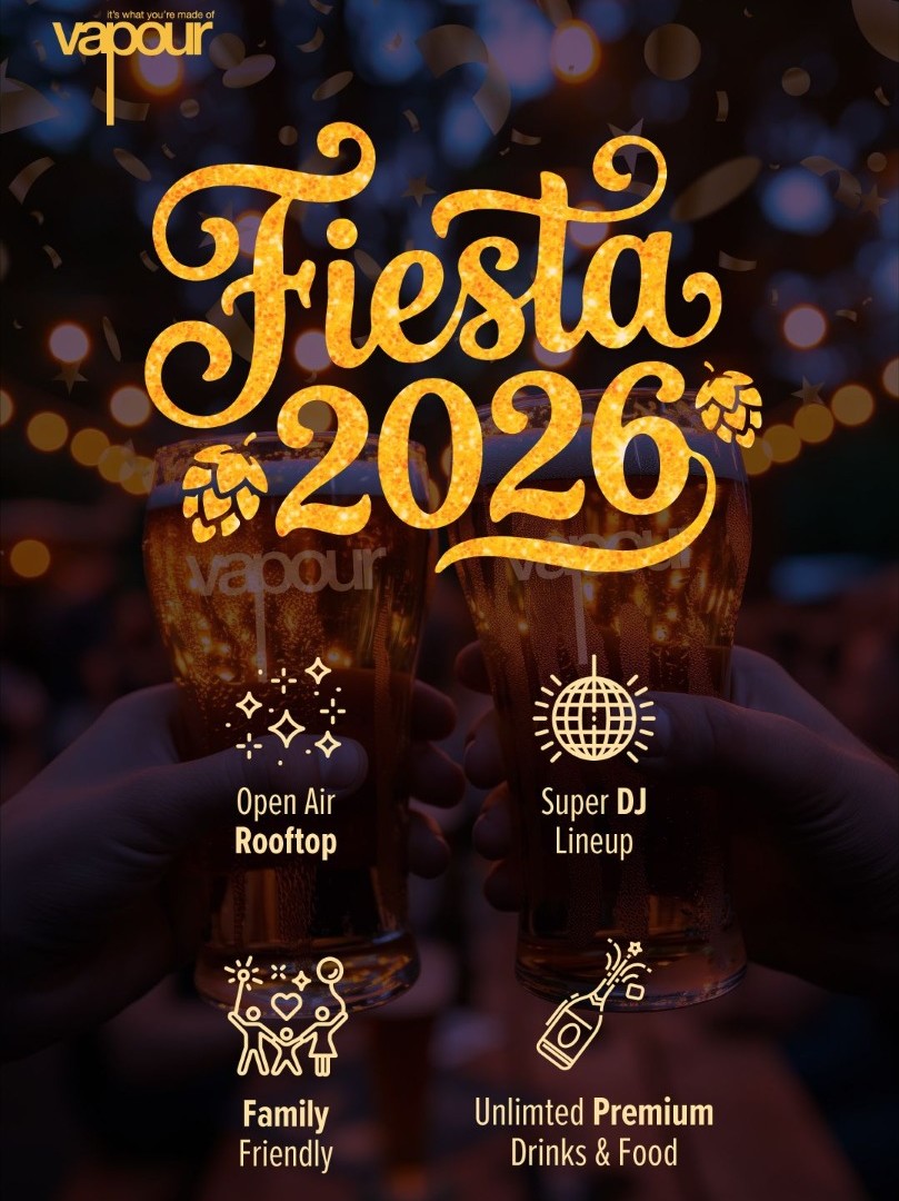 New Year Fiesta 2026 at Vapour Brewpub & Diner Sarjapur