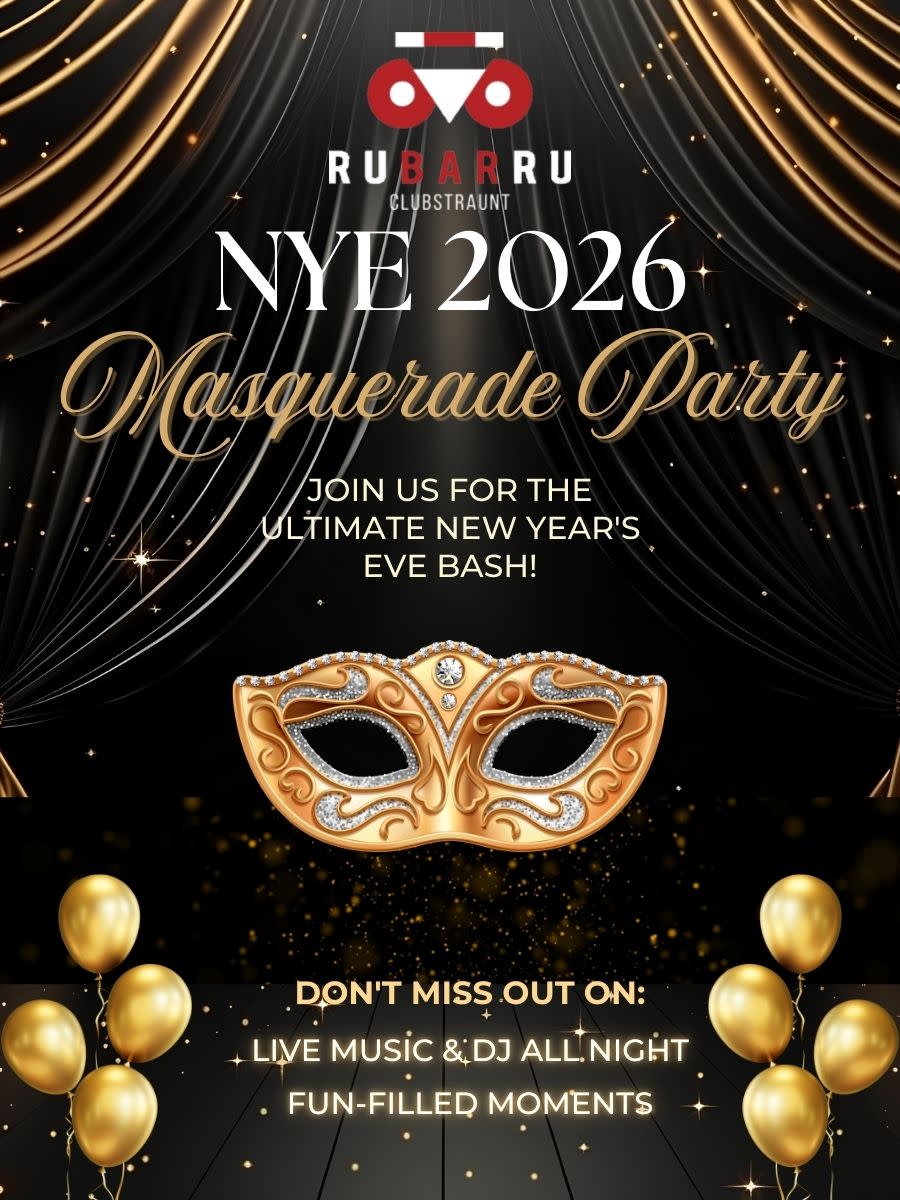 NYE 2026 Masquerade Party – Rubarru Gardens Galleria
