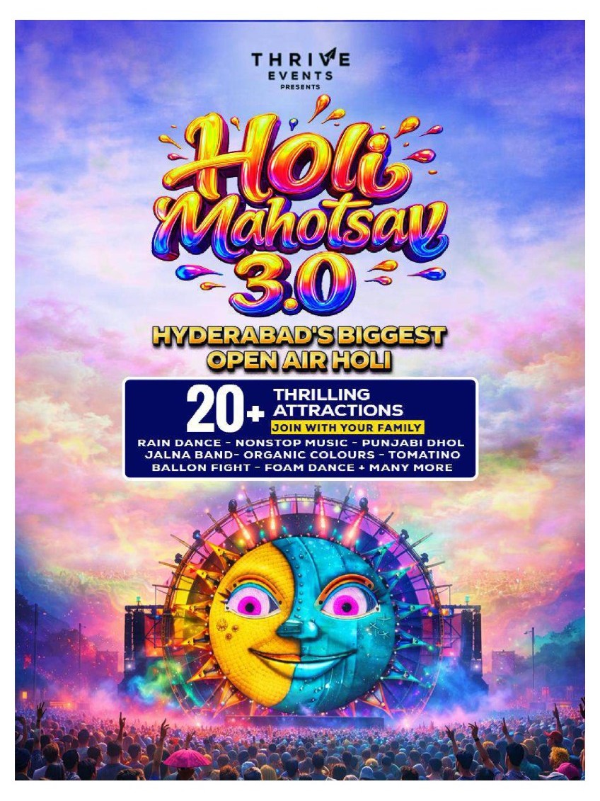 Holi Mahotsav 3.0 Hyderabad’s Biggest Open Air Festival